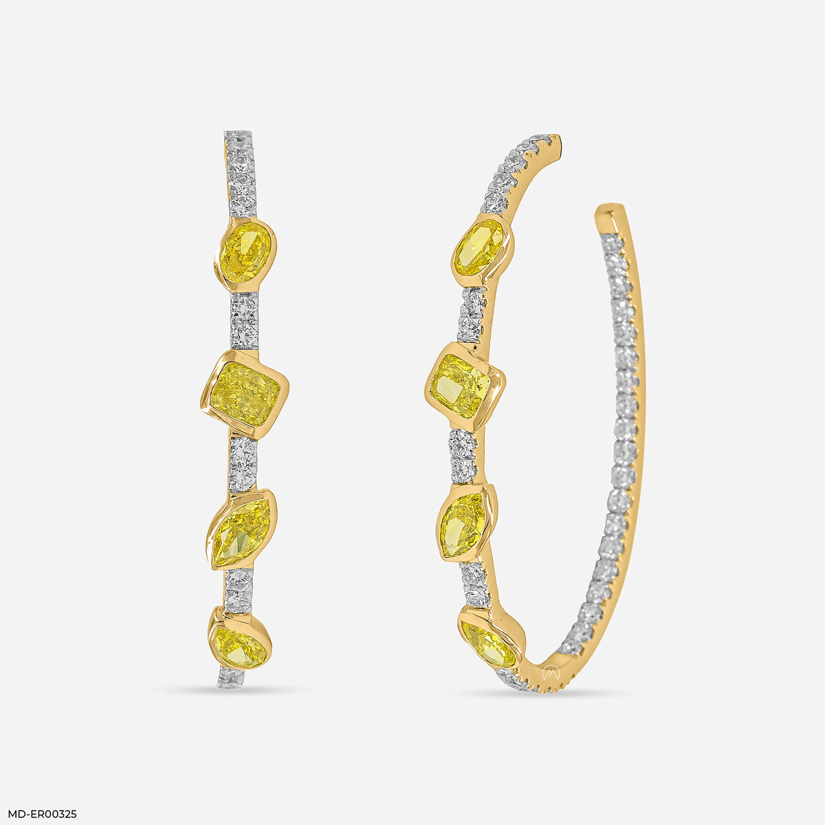 4.5 Carat Alternating Fancy Cut Hoops Lab Diamond Earrings