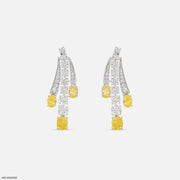 5 Carat Ascending Canary Drop Lab Diamond Earrings