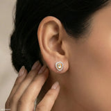 0.5 Carat Astra Halo Lab Diamond Studs 18K Yellow Gold