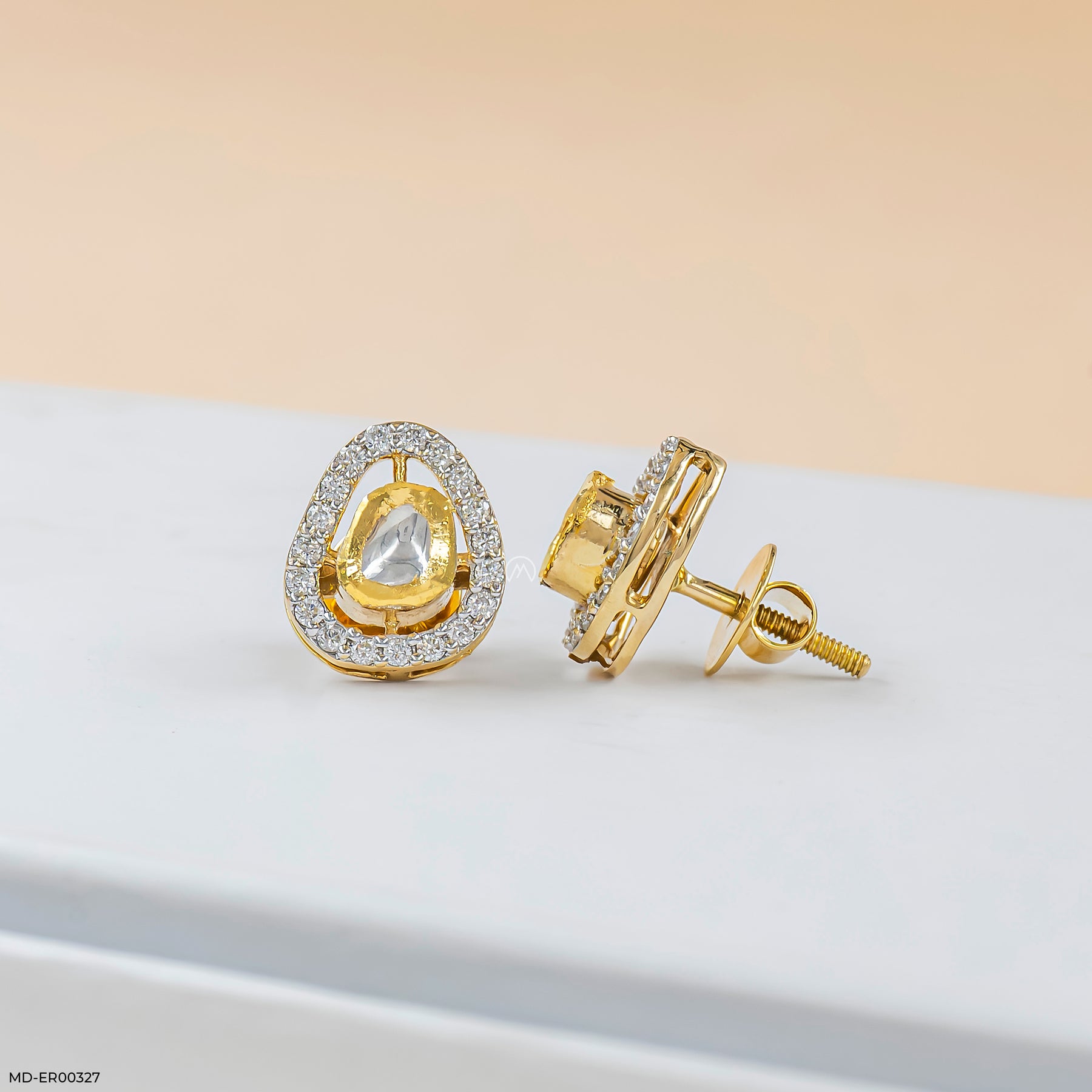 0.5 Carat Astra Halo Lab Diamond Studs 18K Yellow Gold