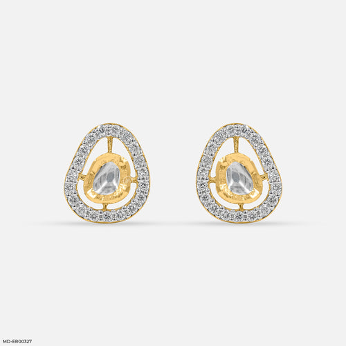 The Astra Halo Lab Diamond Studs 18K Yellow Gold