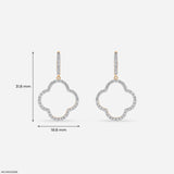 1 Carat Pave Quatrefoil Lab Diamomd Drop Earrings 9K Rose Gold