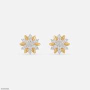 0.28 Carat StarFlower Glow Lab Diamond Earrings 9K Yellow Gold