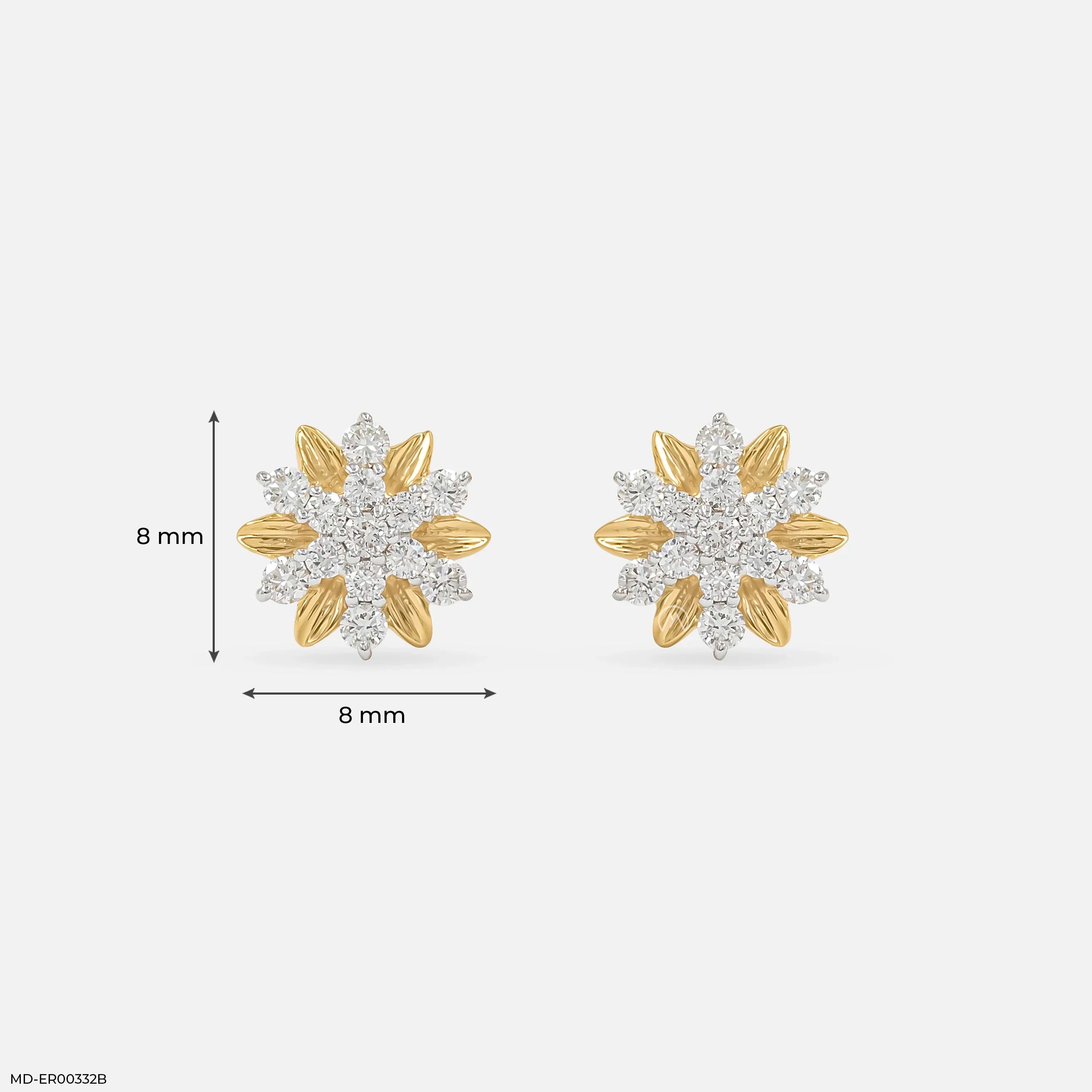 0.28 Carat StarFlower Glow Lab Diamond Earrings 9K Yellow Gold