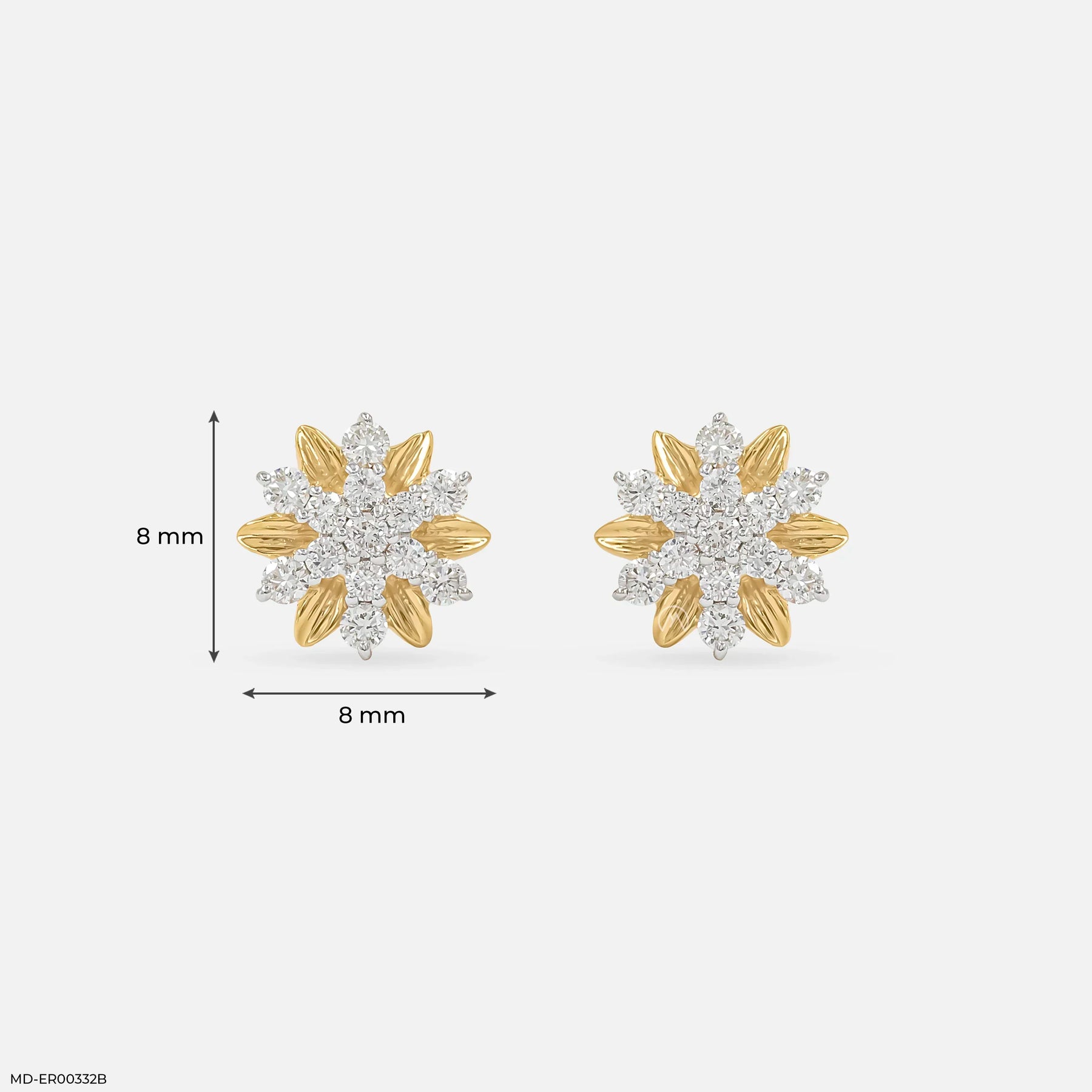 0.28 Carat StarFlower Glow Lab Diamond Earrings 9K Yellow Gold