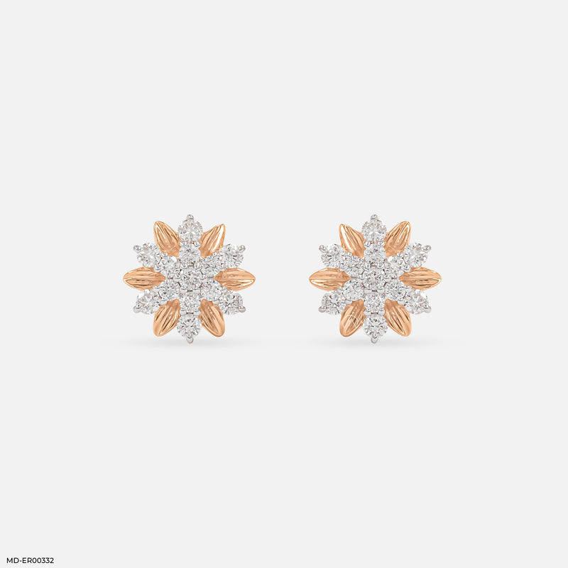 Starflower Glow Earrings 14K White Gold