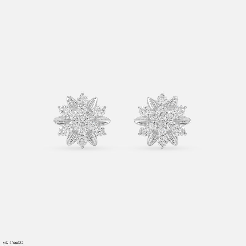 Starflower Glow Earrings 14K White Gold