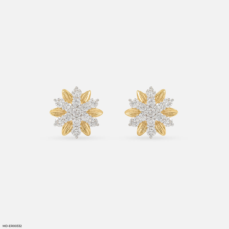 Starflower Glow Earrings 14K White Gold