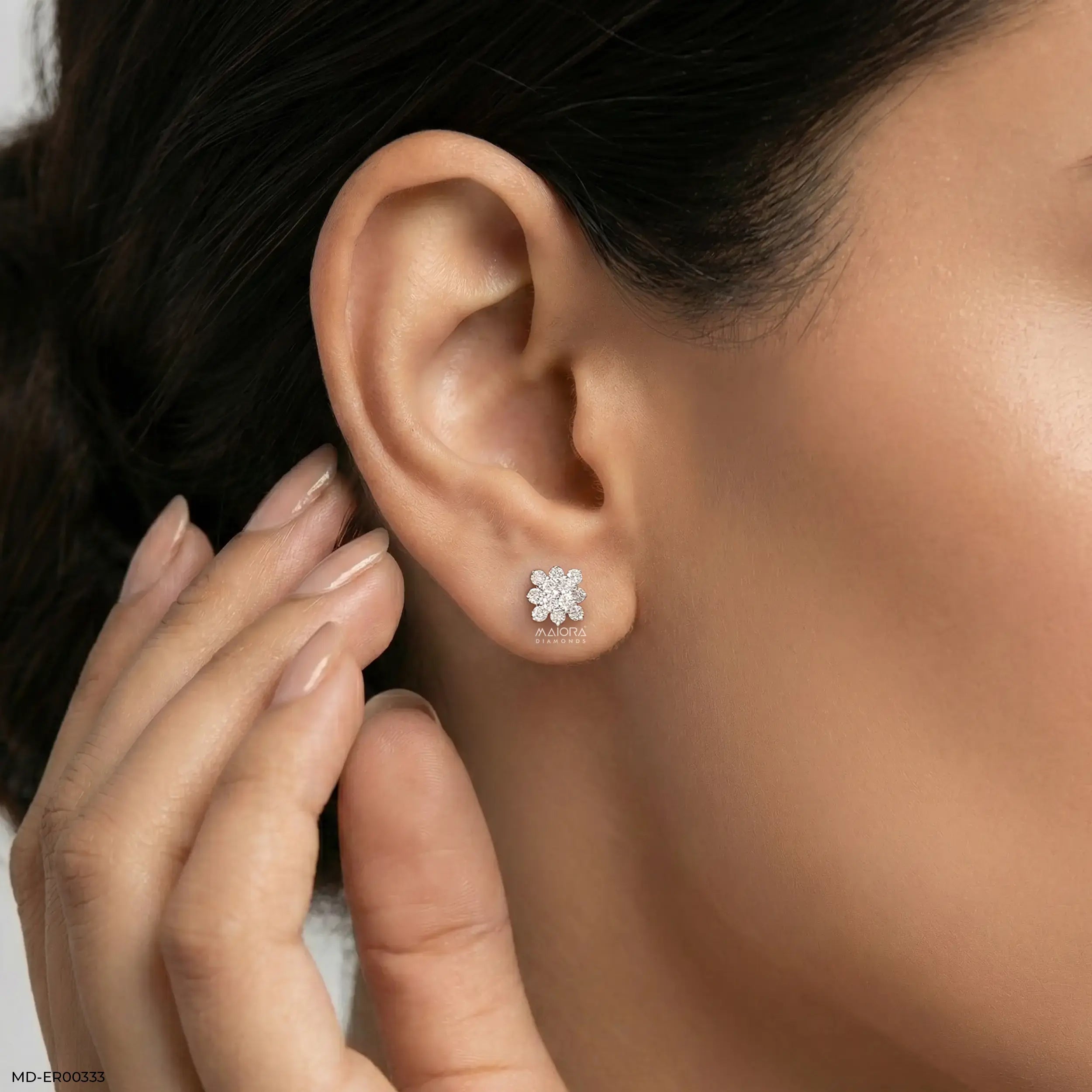 0.5 Carat Cosmic Bloom Lab Diamond Studs 14K Yellow Gold