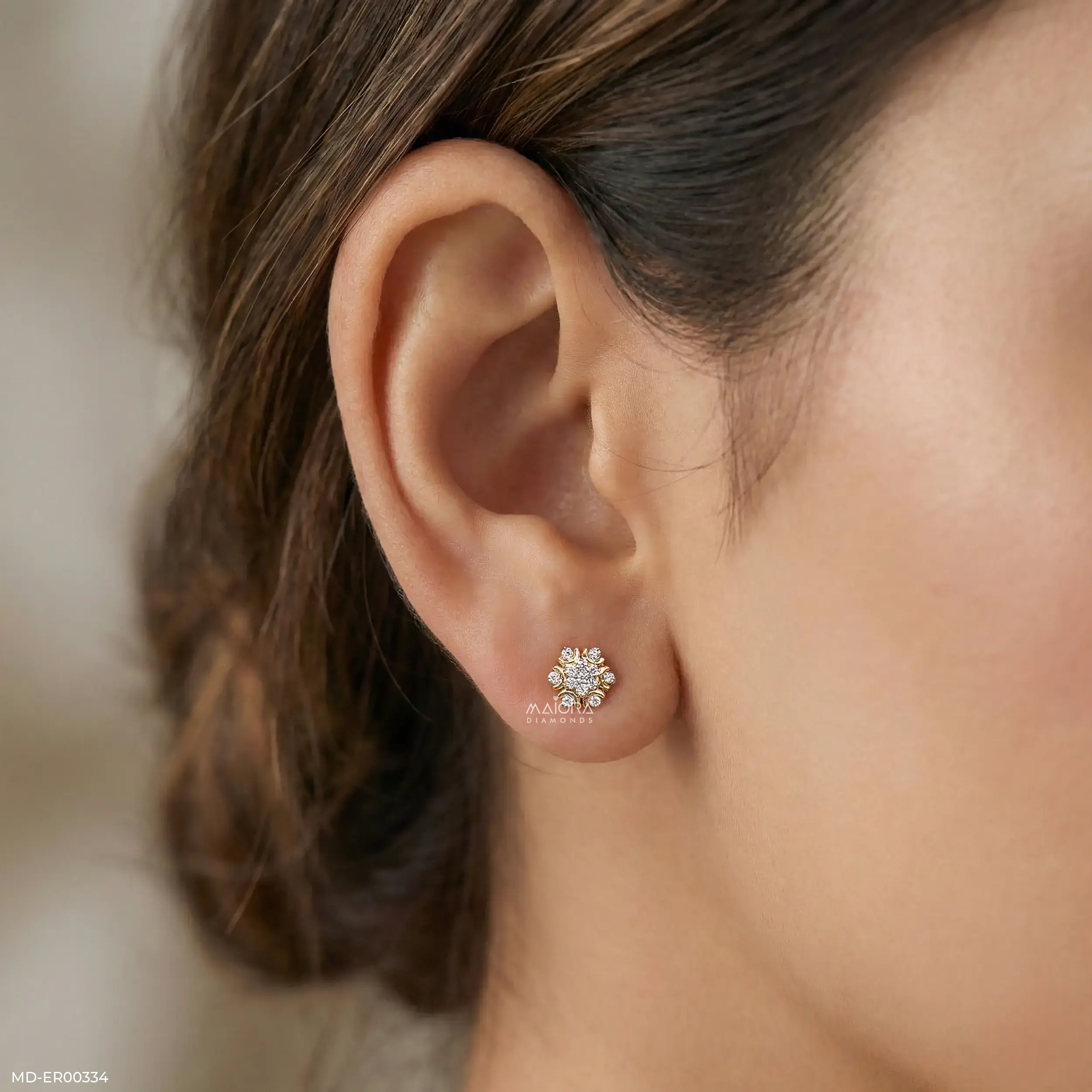 Sunlit Bloom Studs 9K Yellow Gold