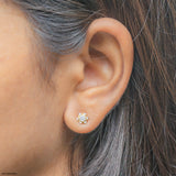 Sunlit Bloom Studs 14K White Gold