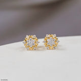 Sunlit Bloom Studs 14K White Gold