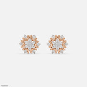 Sunlit Bloom Studs 9K Rose Gold