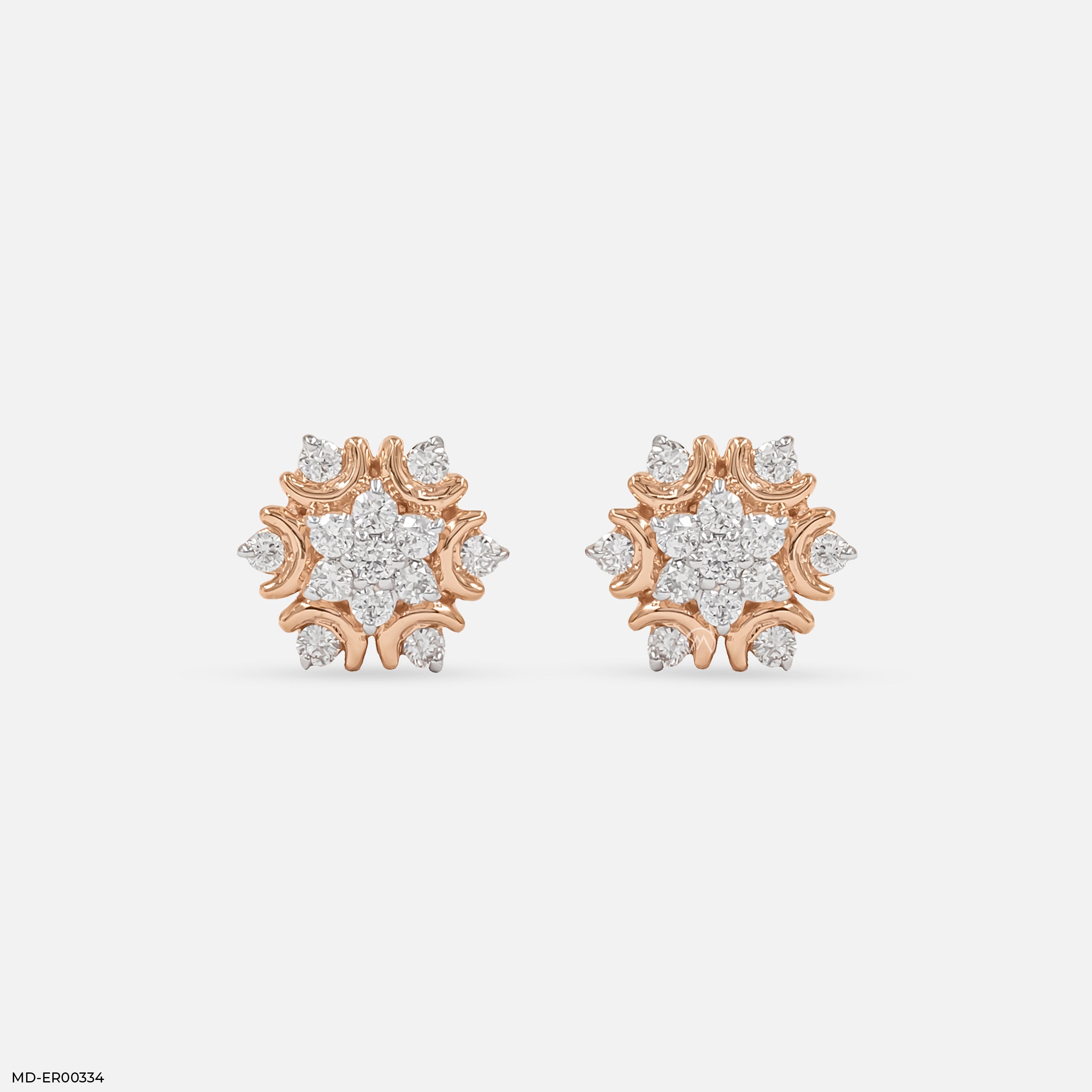 Sunlit Bloom Studs 18K White Gold