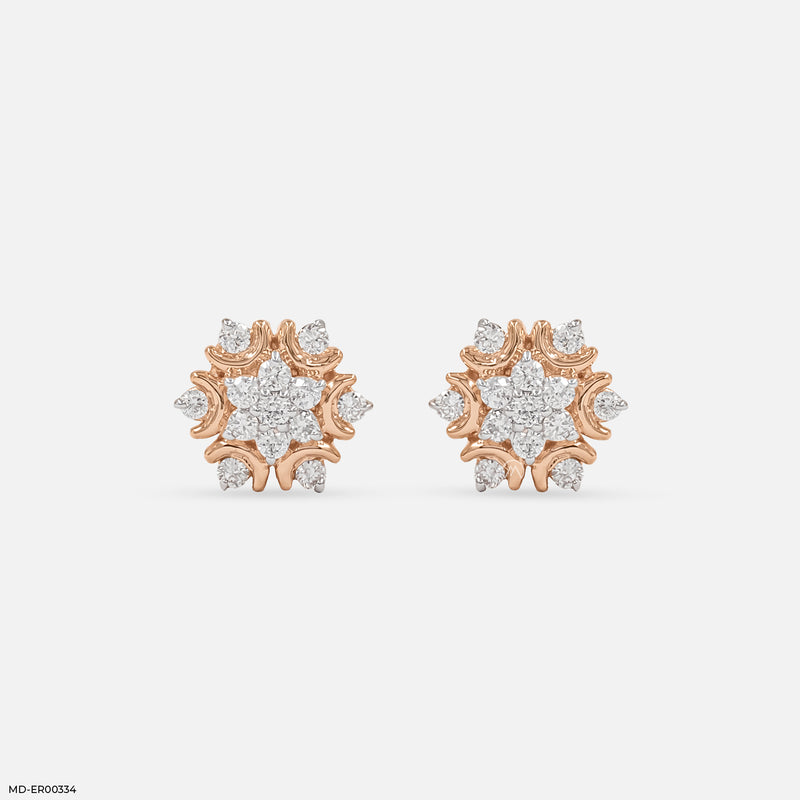 Sunlit Bloom Studs 14K White Gold