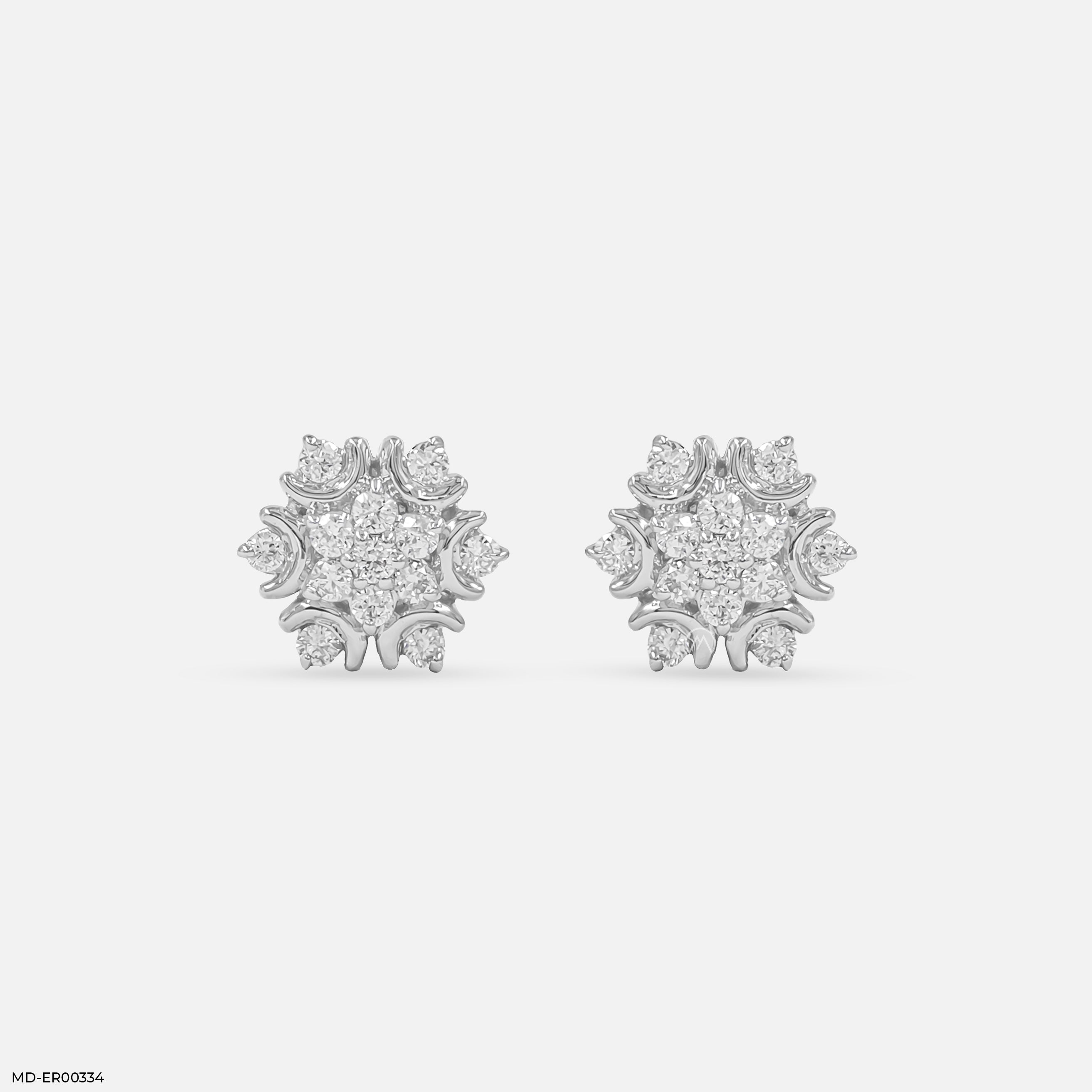 Sunlit Bloom Studs 18K White Gold