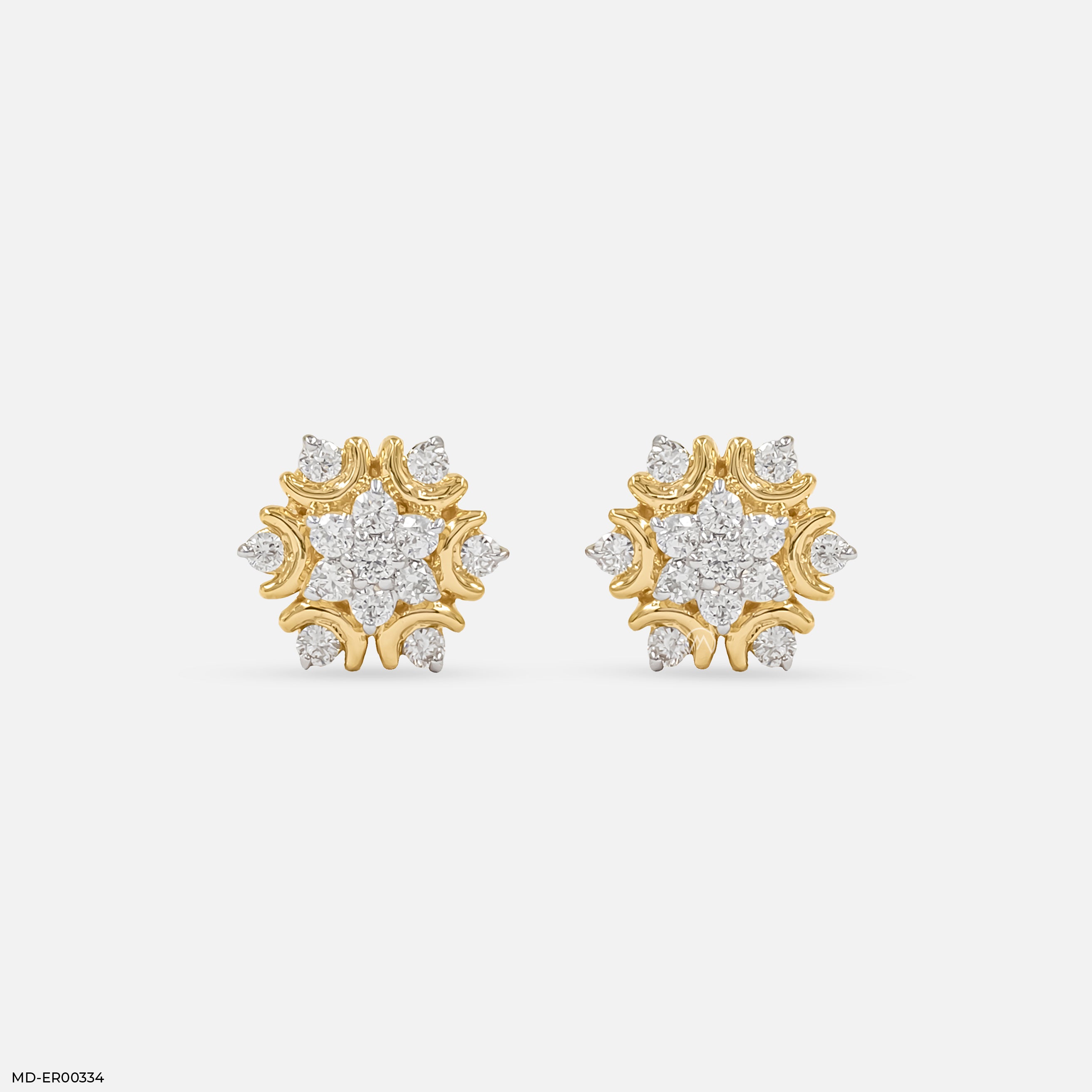 Sunlit Bloom Studs 9K Yellow Gold