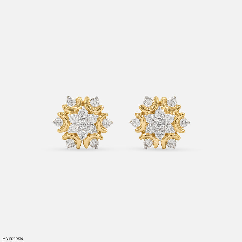 Sunlit Bloom Studs 14K White Gold