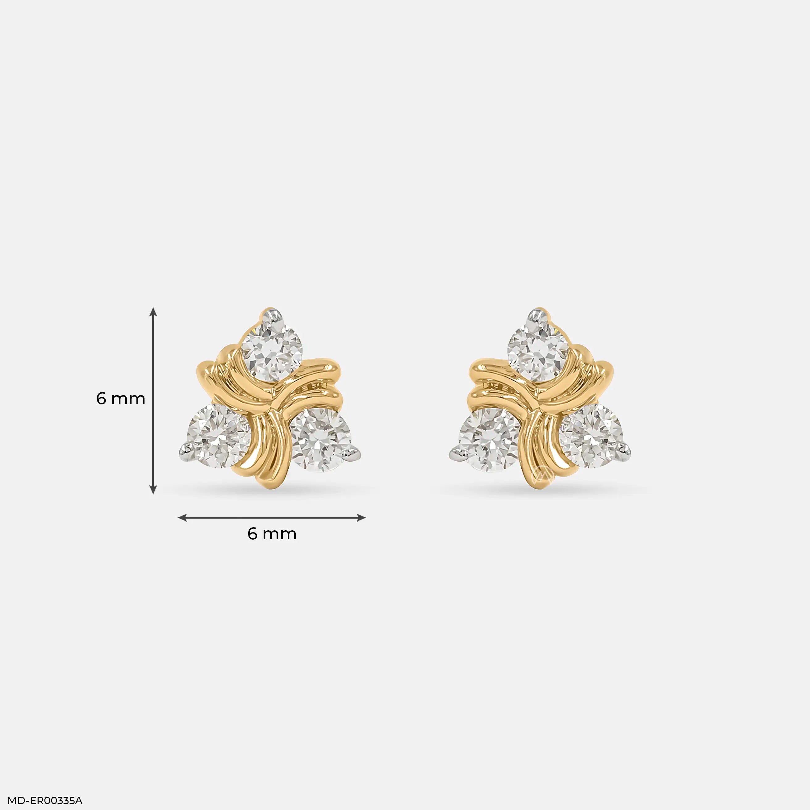 0.15 Carat Trinity Sparkle Lab Diamond Studs 14K Rose Gold