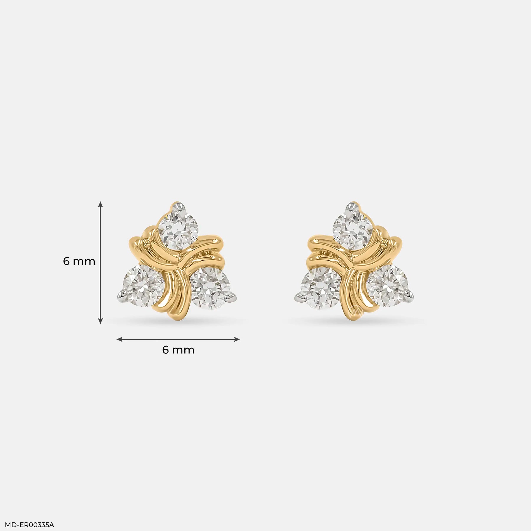 0.15 Carat Trinity Sparkle Lab Diamond Studs 14K Rose Gold