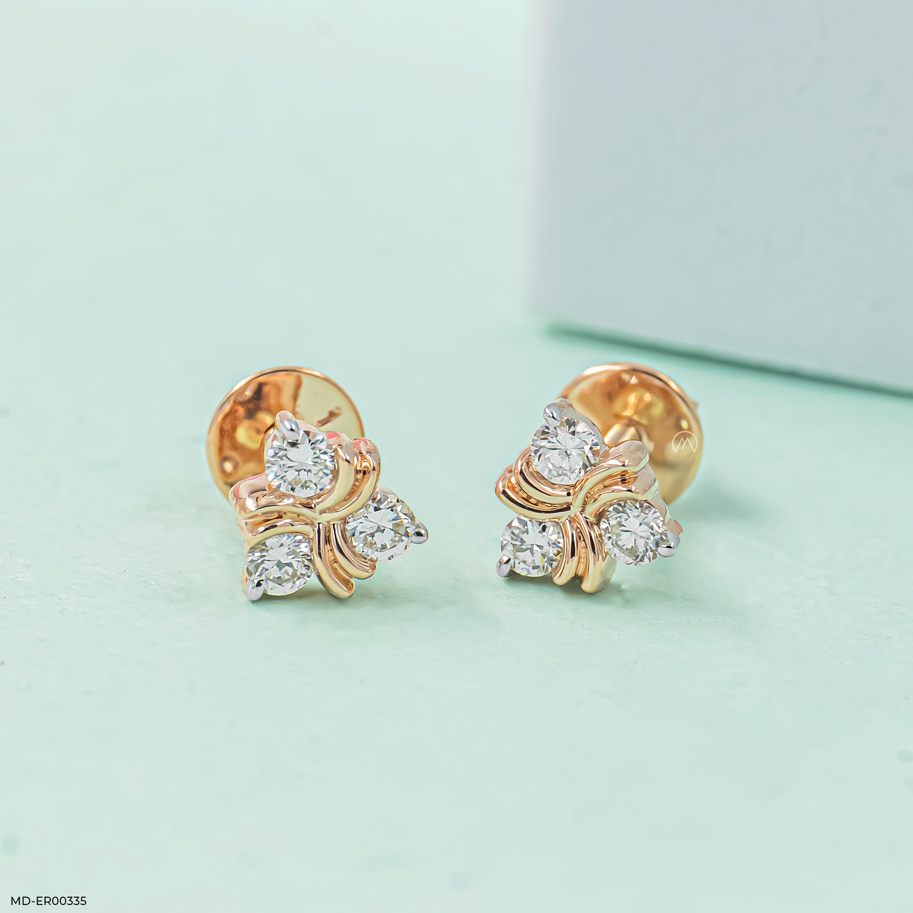 0.15 Carat Trinity Sparkle Lab Diamond Studs 14K Rose Gold