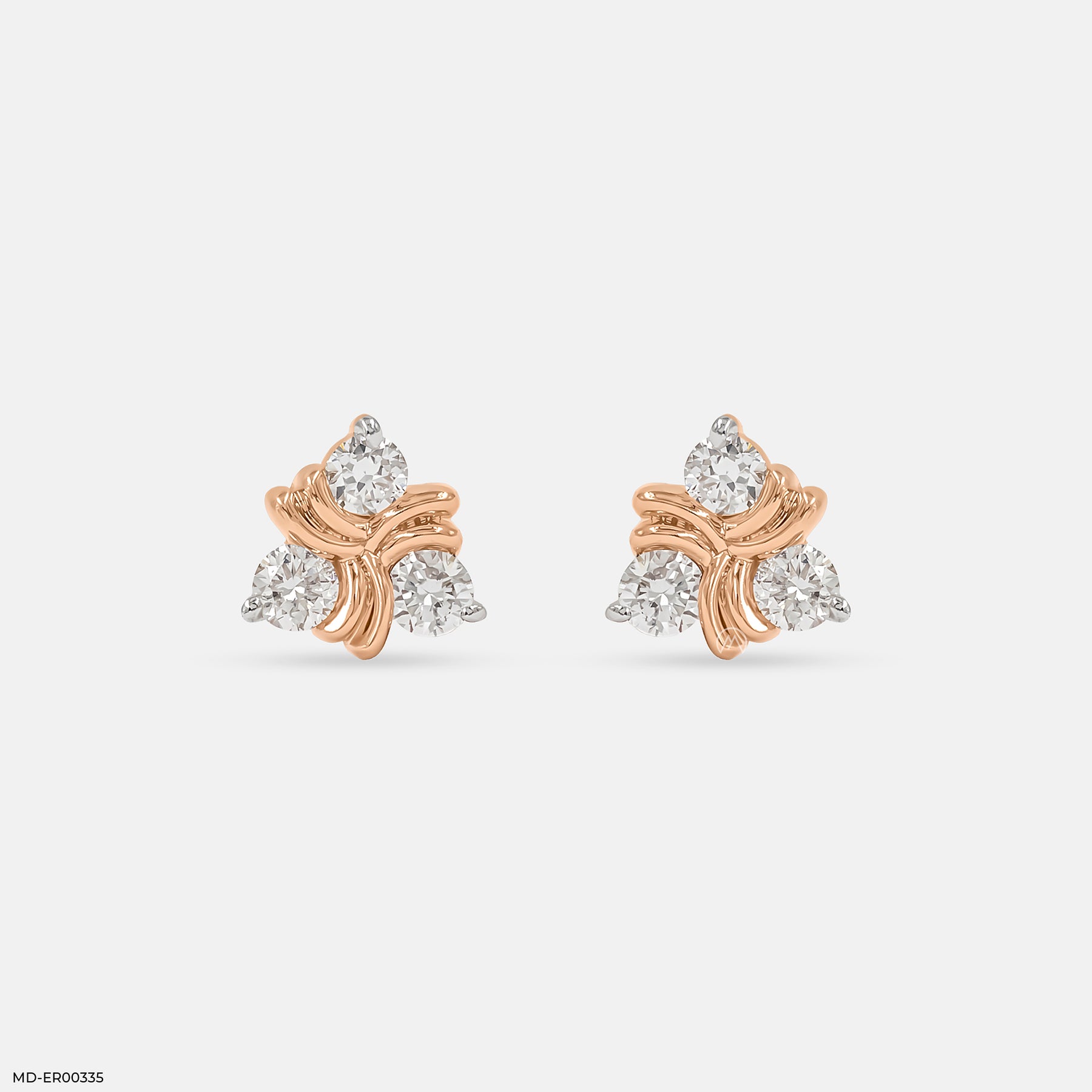 0.15 Carat Trinity Sparkle Lab Diamond Studs 14K Rose Gold