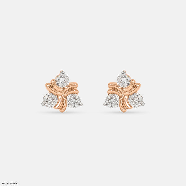 Tiny Twirl Earrings 14K Rose Gold