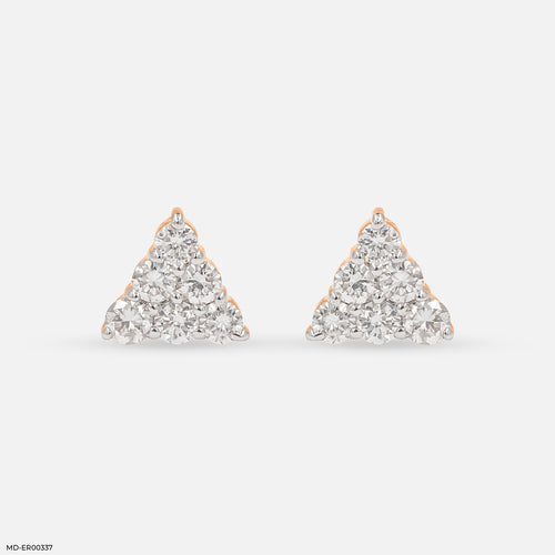 Sparkling Trio Earrings 14K Rose Gold