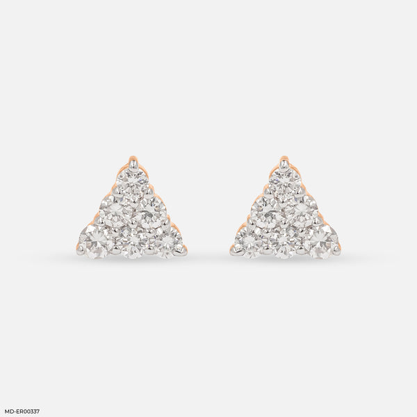 Sparkling Trio Earrings 14K Rose Gold