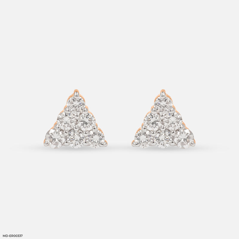 Sparkling Trio Earrings 14K Yellow Gold