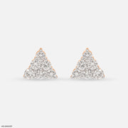 0.35 Carat Aurora Diamond Triangle Lab Diamond Studs 14K Rose Gold