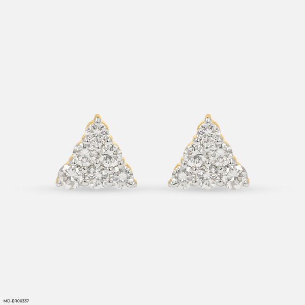 Sparkling Trio Earrings 18K Yellow Gold