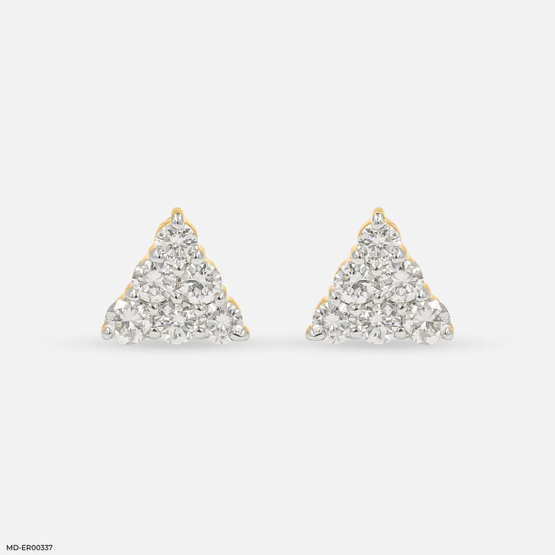 Sparkling Trio Earrings 14K Yellow Gold