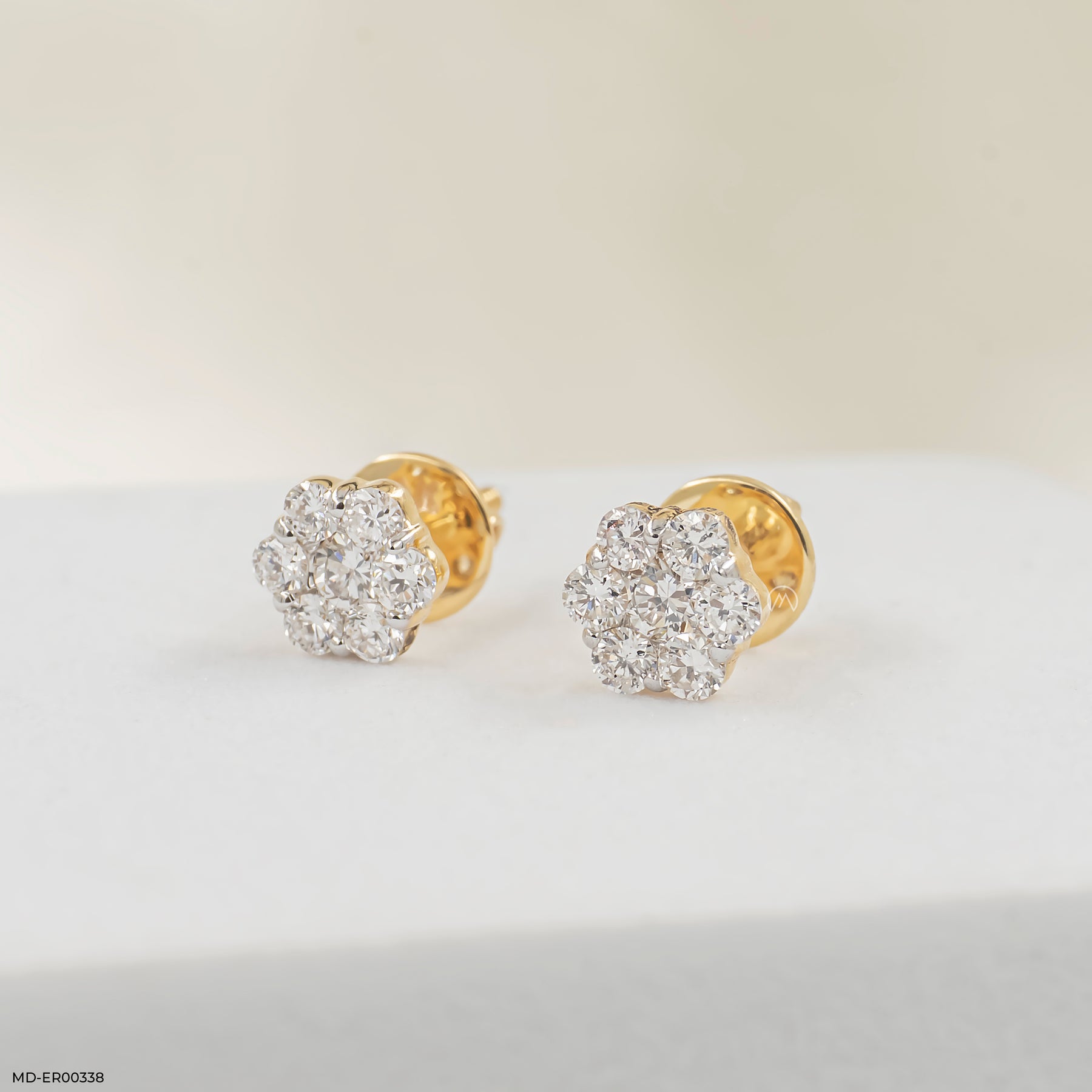 0.5 Carat Floral Radiance Lab Diamond Studs 14K Yellow Gold