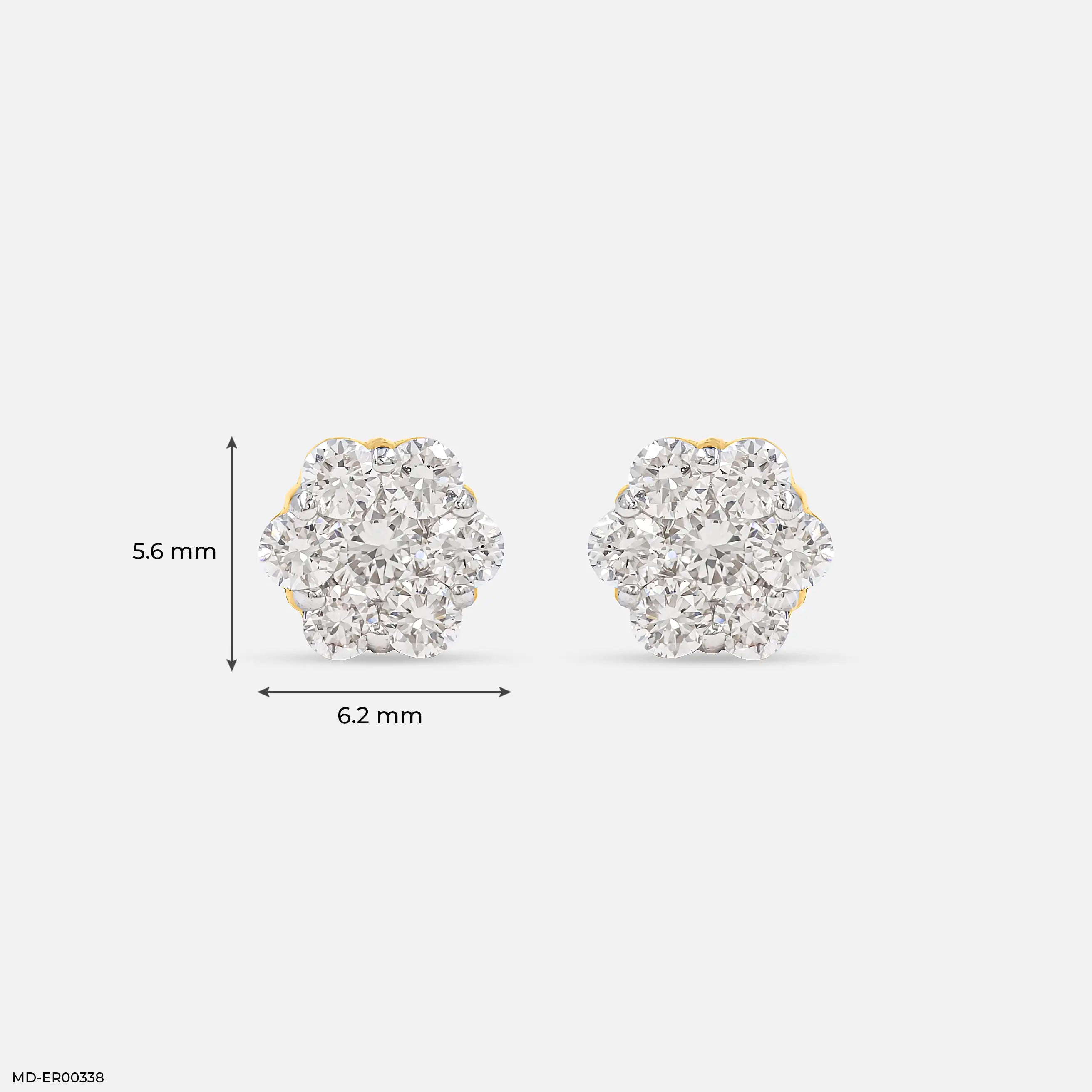 0.4 Carat Floral Radiance Lab Diamond Studs 14K Yellow Gold