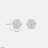 0.5 Carat Floral Radiance Lab Diamond Studs 14K Yellow Gold