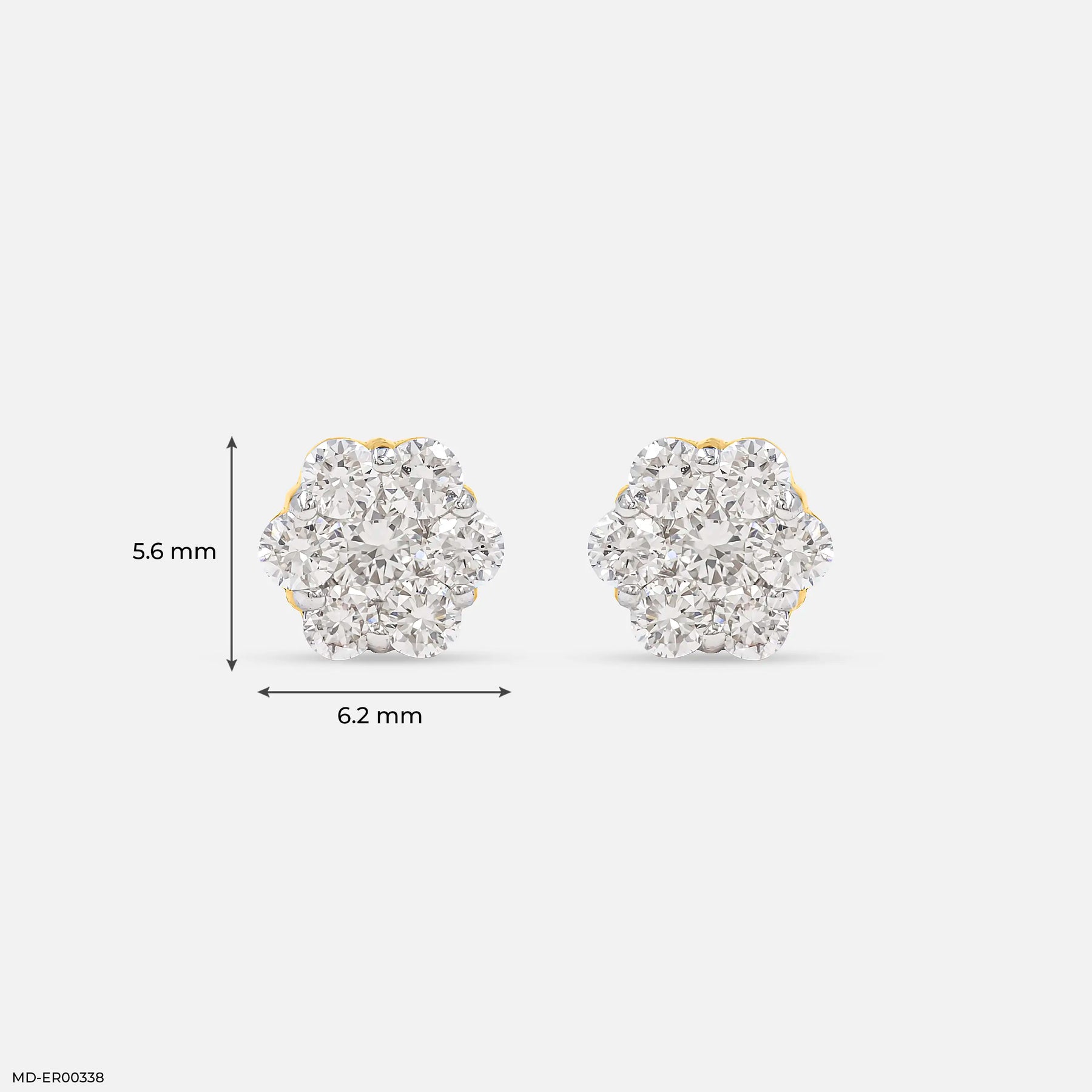 0.5 Carat Floral Radiance Lab Diamond Studs 14K Yellow Gold