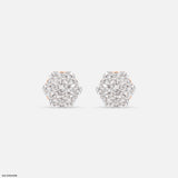Elegant Cluster Earrings 14K White Gold