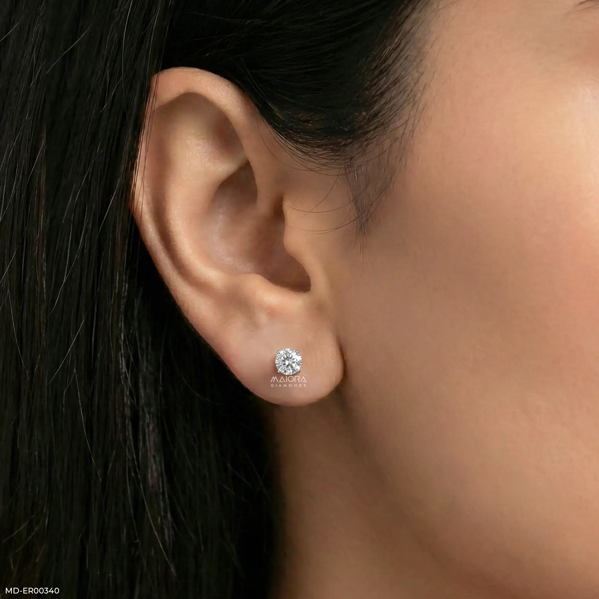 1.35 Carat Stellar Whirlwind Lab Diamond Studs 14K White Gold