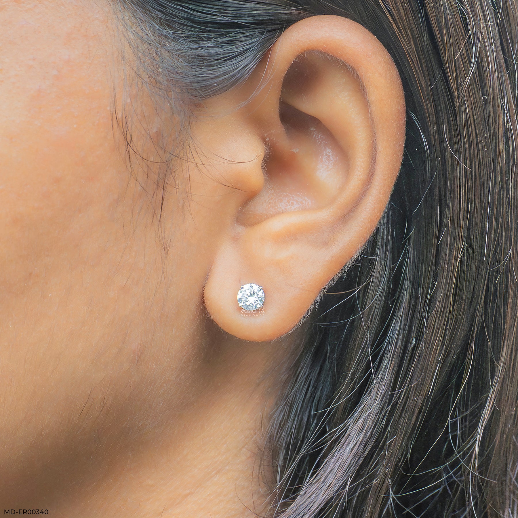 1 Carat Stellar Whirlwind Lab Diamond Studs 14K White Gold