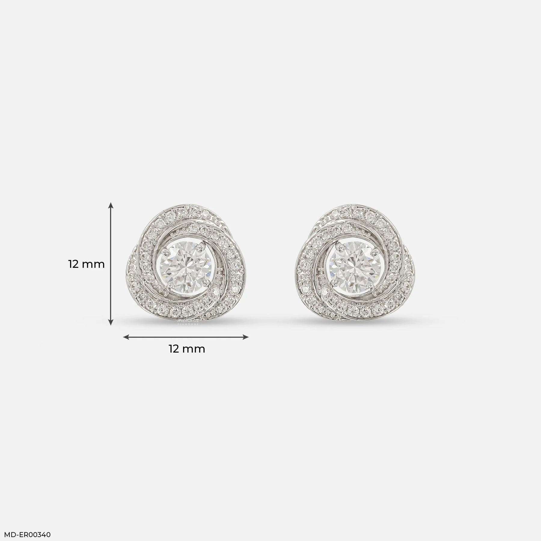 1.35 Carat Stellar Whirlwind Lab Diamond Studs 14K White Gold