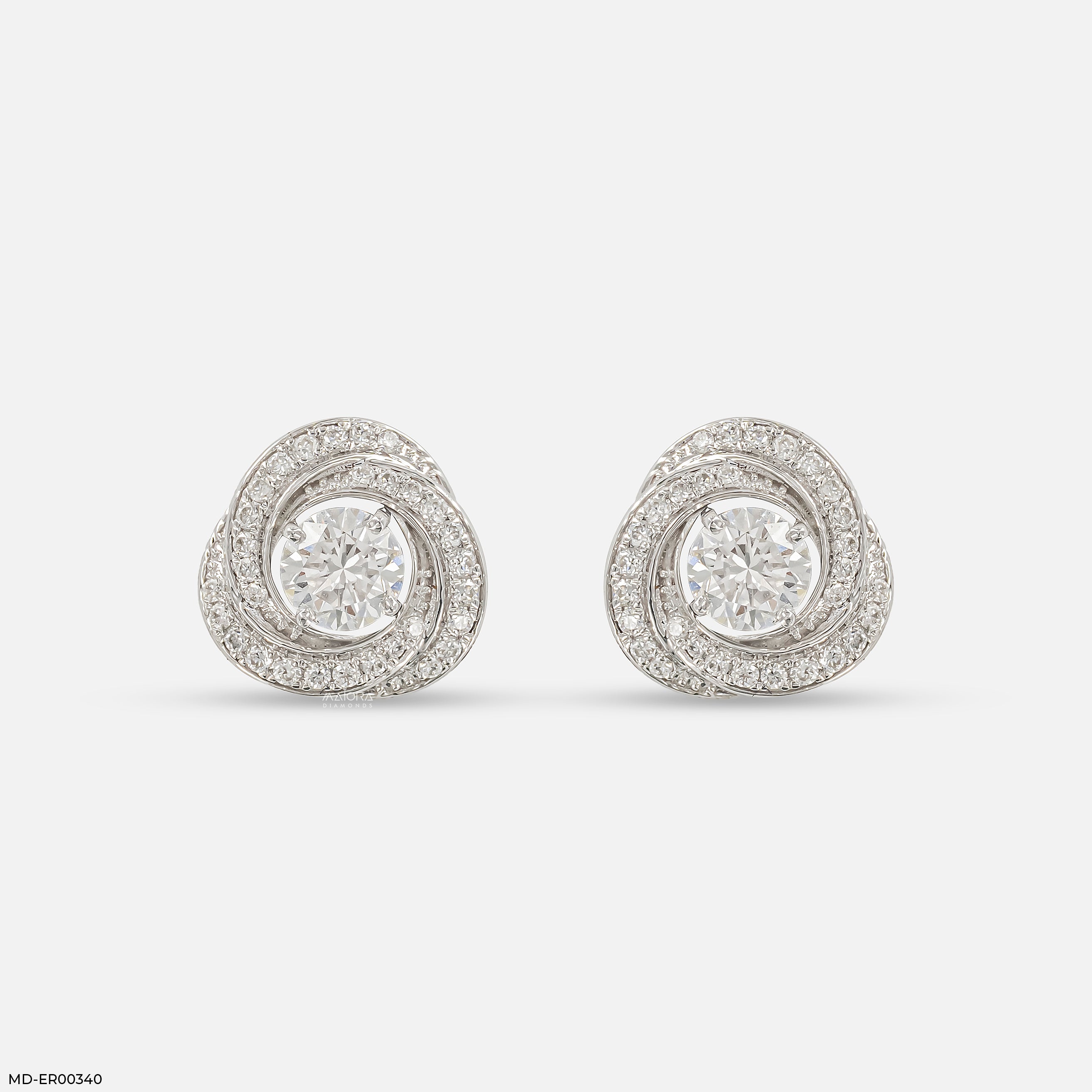 1.35 Carat Stellar Whirlwind Lab Diamond Studs 14K White Gold