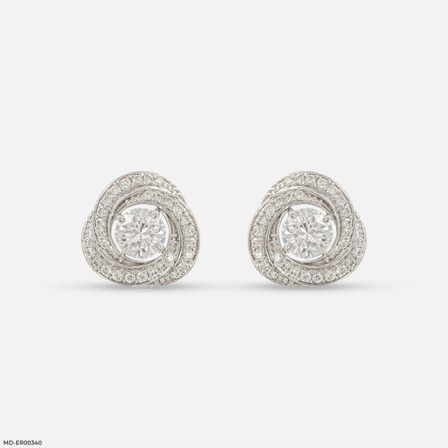 Stellar Whirlwind Lab Diamond Studs 14K White Gold