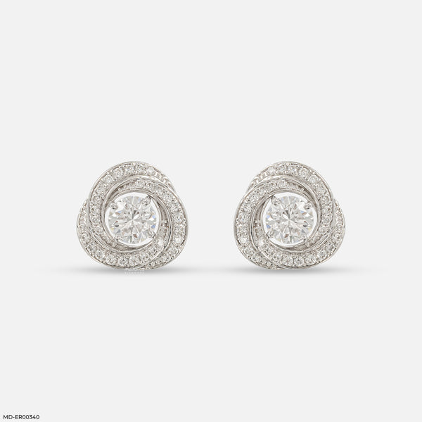 Stellar Whirlwind Lab Diamond Studs 14K White Gold