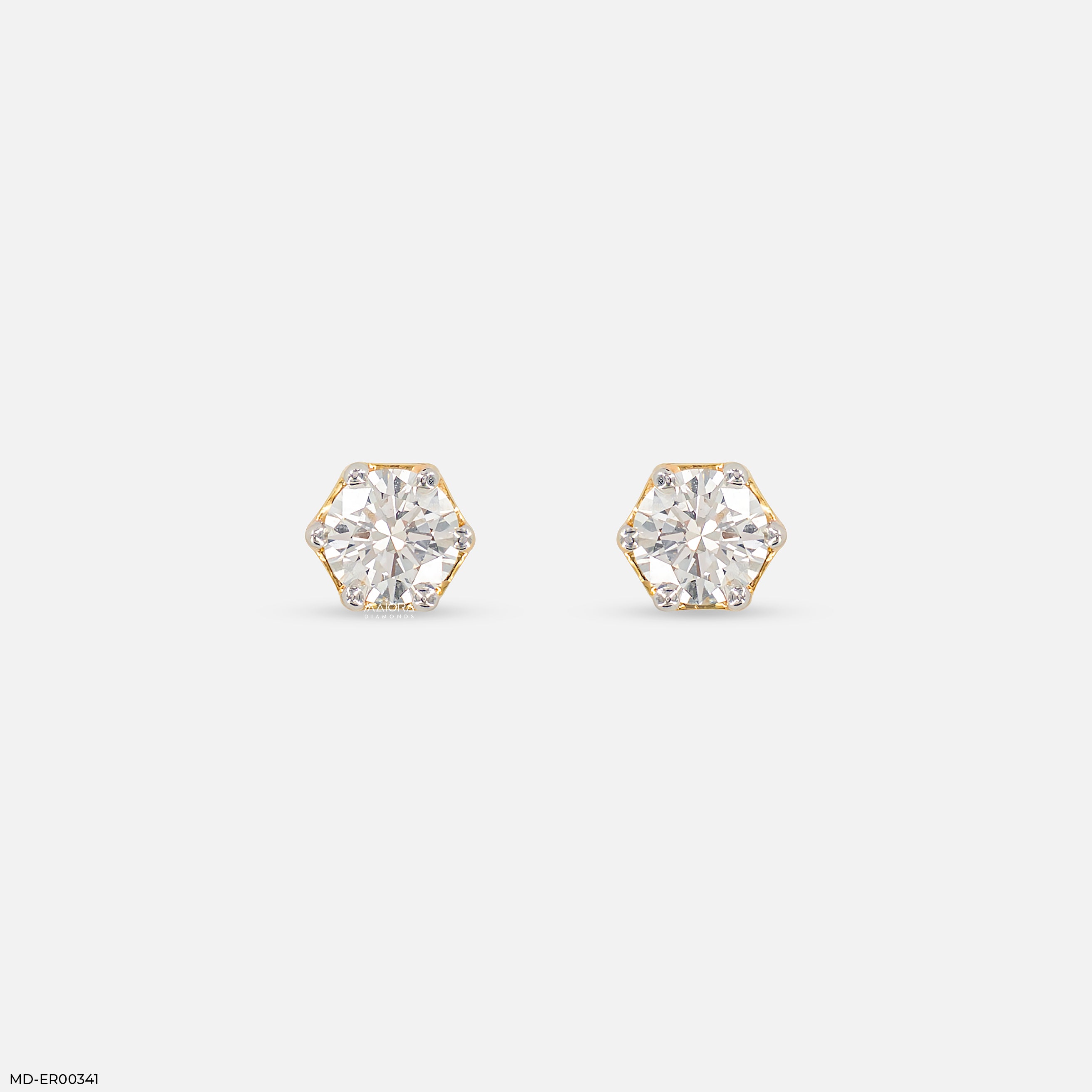 1 Carat Hexagonal Lab Diamond Cluster Stud Earrings