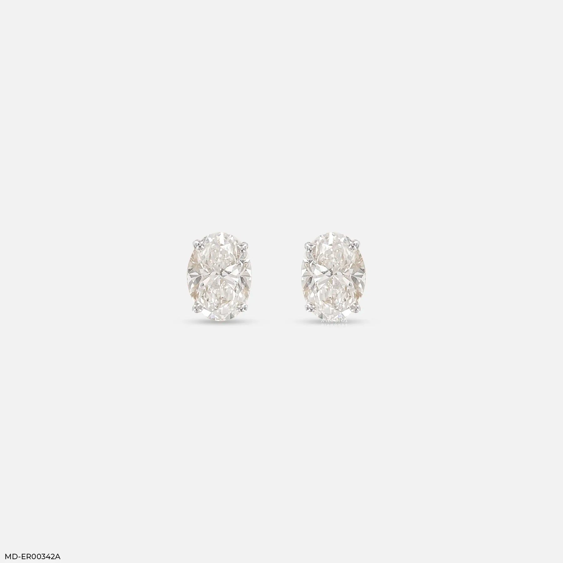 1.70 Carat Oval Halo Lab Diamond Stud Earrings 14K Yellow Gold