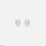 Oval Halo Lab Diamond Stud Earrings 14K Yellow Gold