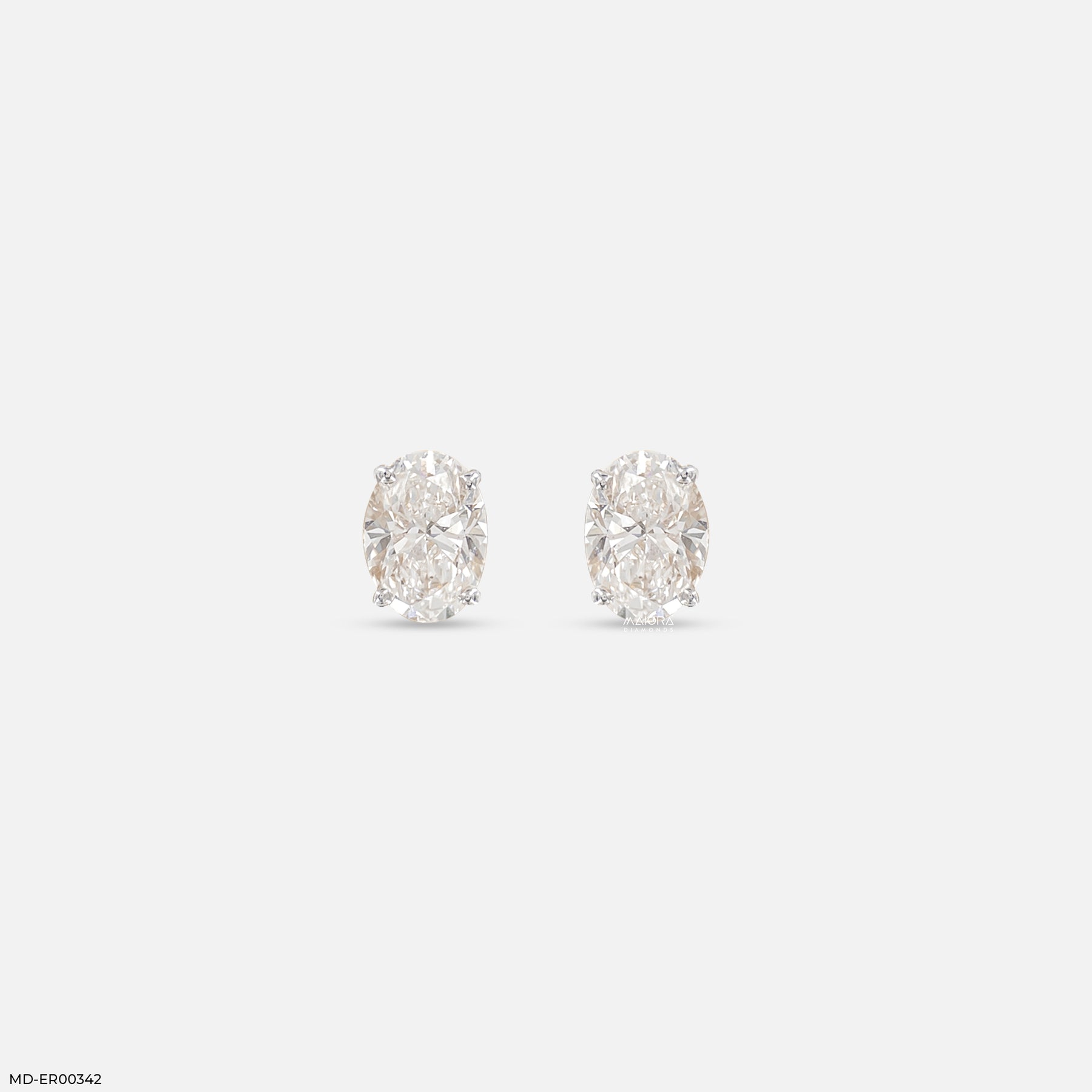 1.5 Carat Oval Halo Lab Diamond Stud Earrings 14K Yellow Gold