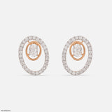Oval Halo Lab Diamond Stud Earrings 14K Yellow Gold