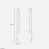 1 Carat Cascading Lab Diamond Chain Earrings 18K White Gold